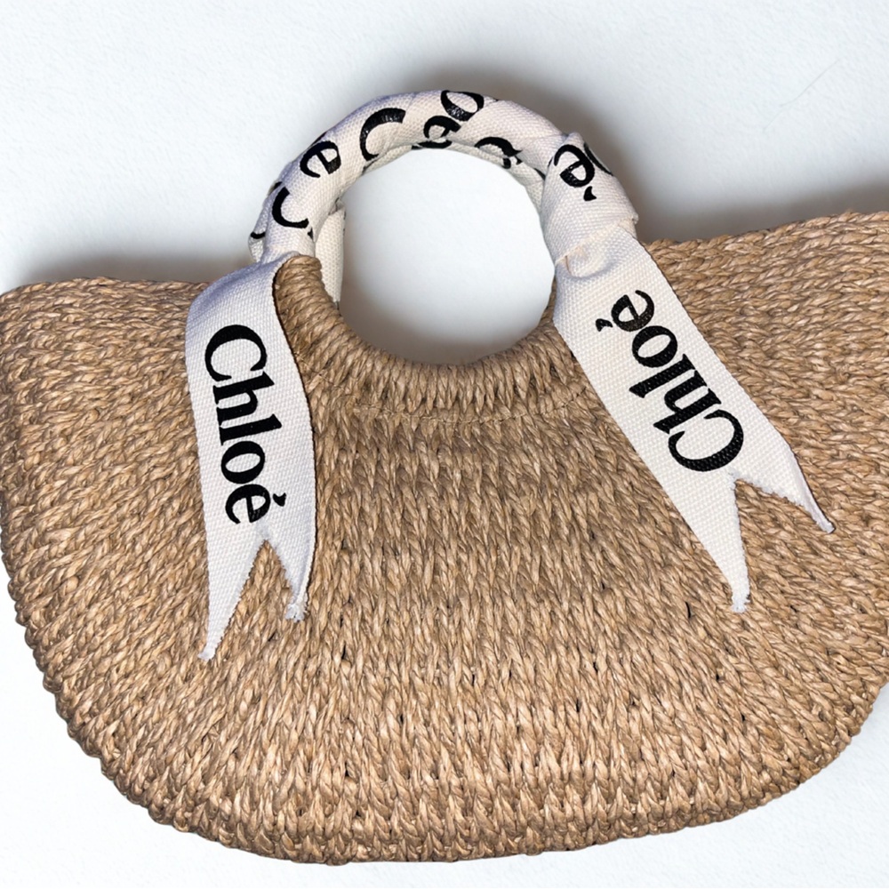 Chloe Tan and Cream Woven Bag